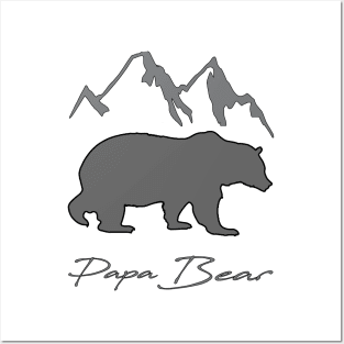 Papa Bear Tshirt, Father Days Gift Posters and Art